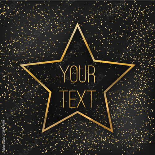 Walk of fame star illustration. Famous reward symbol.