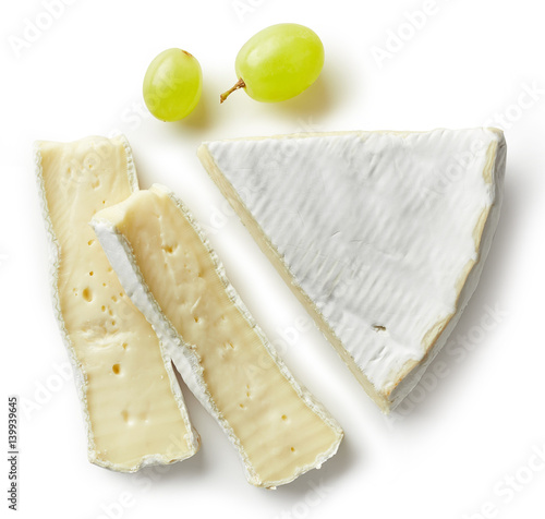 Piece of brie cheese photo