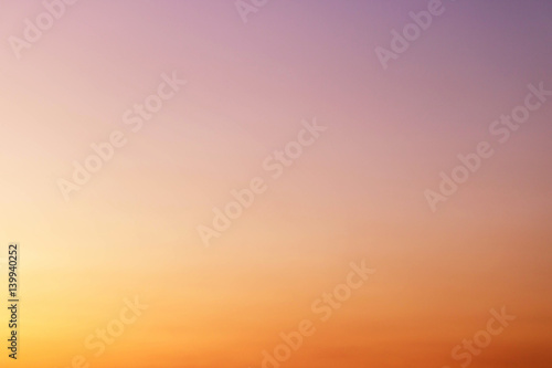 Gradient color of sunset sky