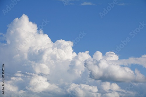 blue sky with big cloud and raincloud, art of nature beautiful, copy space for add text