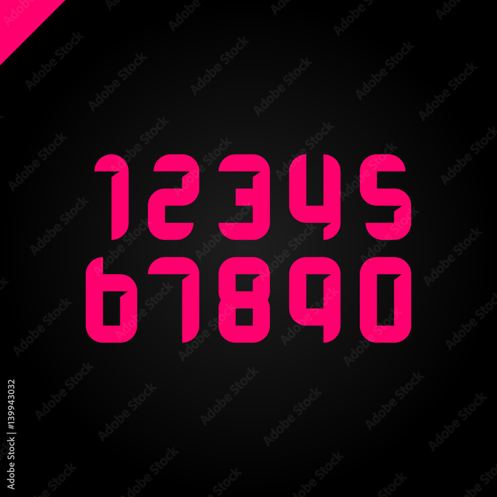 Sport numbers set logo design template. Vector round square style typeface for sportswear, sports club, app icon, corporate identity, labels or posters.