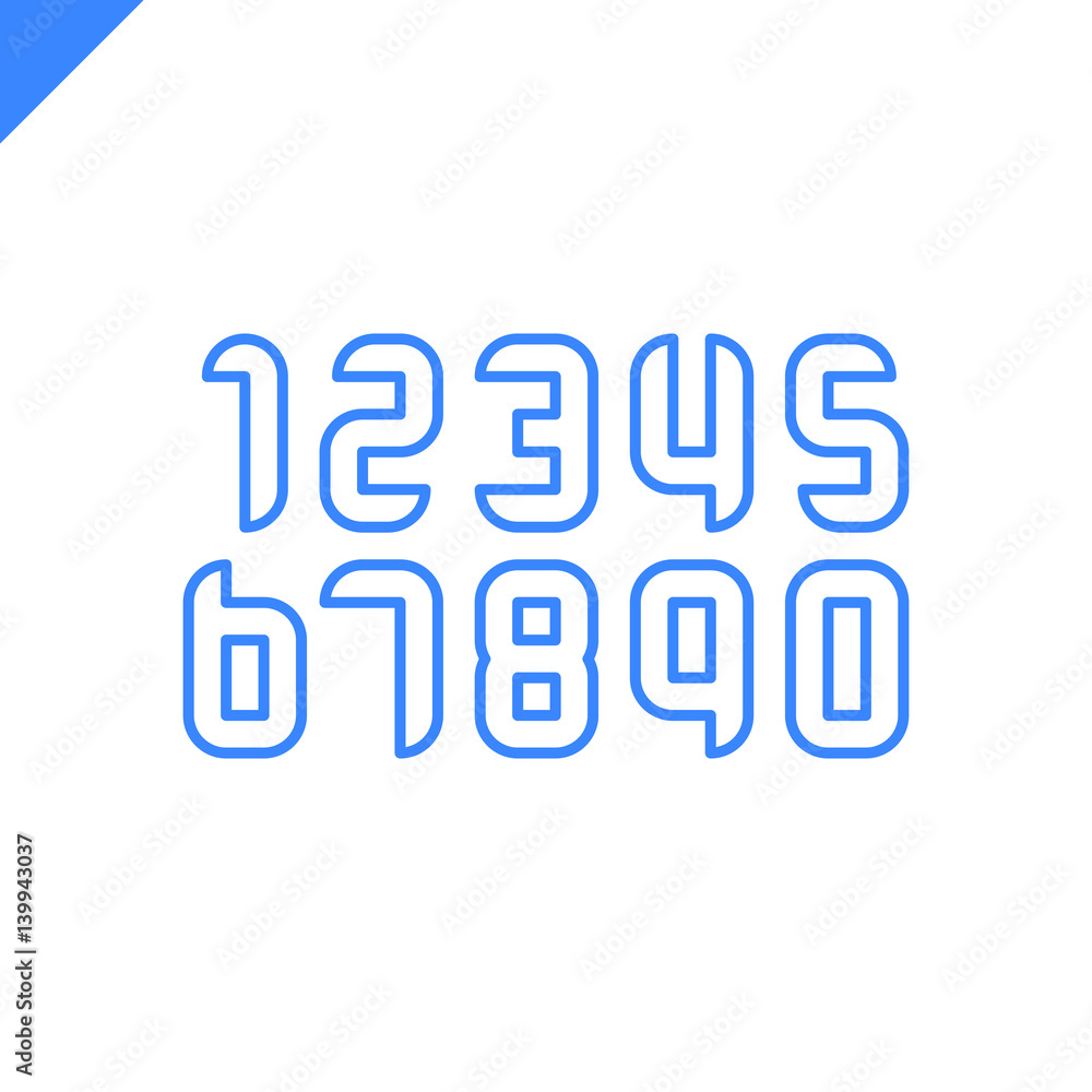Sport numbers set logo design template. Vector round square style typeface for sportswear, sports club, app icon, corporate identity, labels or posters. Sport numbers set logo design template. Vector round square style typeface for sportswear, sports club, app icon, corporate identity, labels or posters.