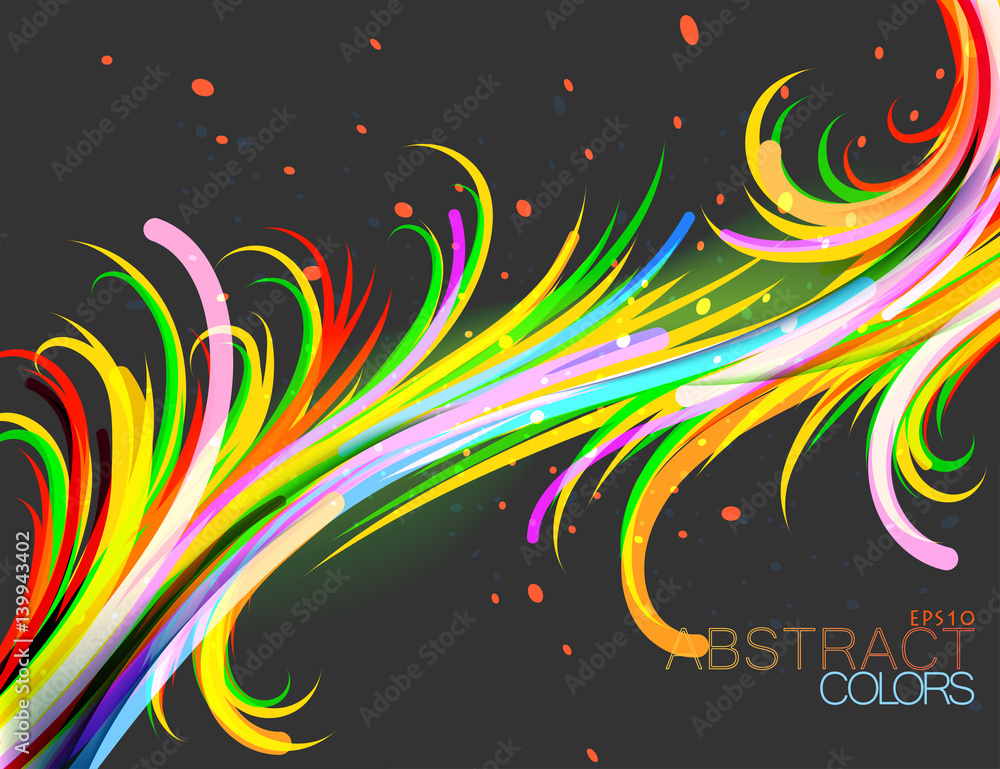 Fototapeta premium Abstract colors curve vector on a gray background