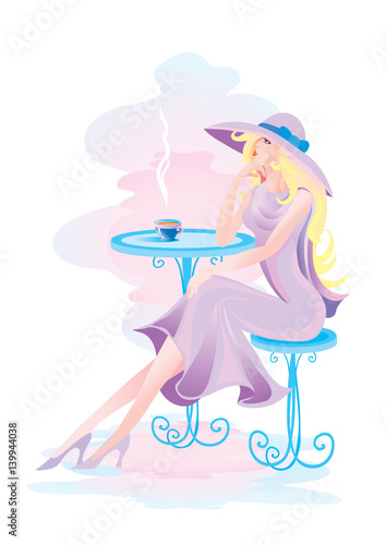 Sitting at a table