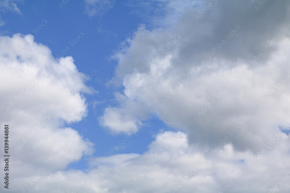 blue sky with big cloud and raincloud, art of nature beautiful and copy space for add text