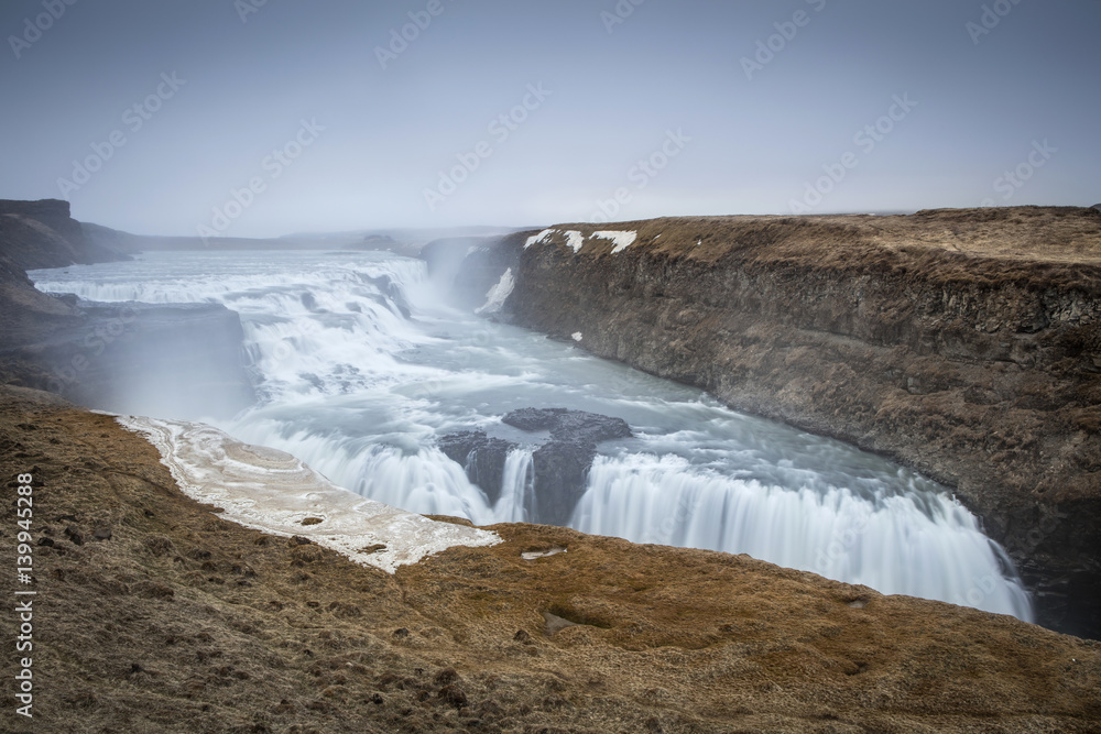 Gullfoss waterfall in Iceland. Iceland