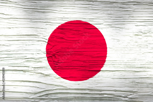Flag of Japan on Concrete
