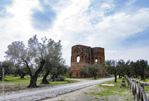 I ruderi della Basilica di Santa Maria della Roccella nel parco archeologico di Scolacium, regione Calabria IT	 photo