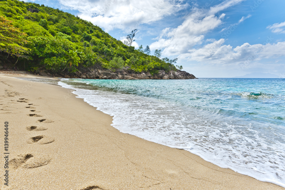 Beach of the Seychelles, Island Mahé, Beach Anse Major