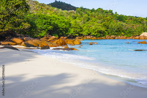 Beach of the Seychelles  Island Praslin  Beach Anse Lazio