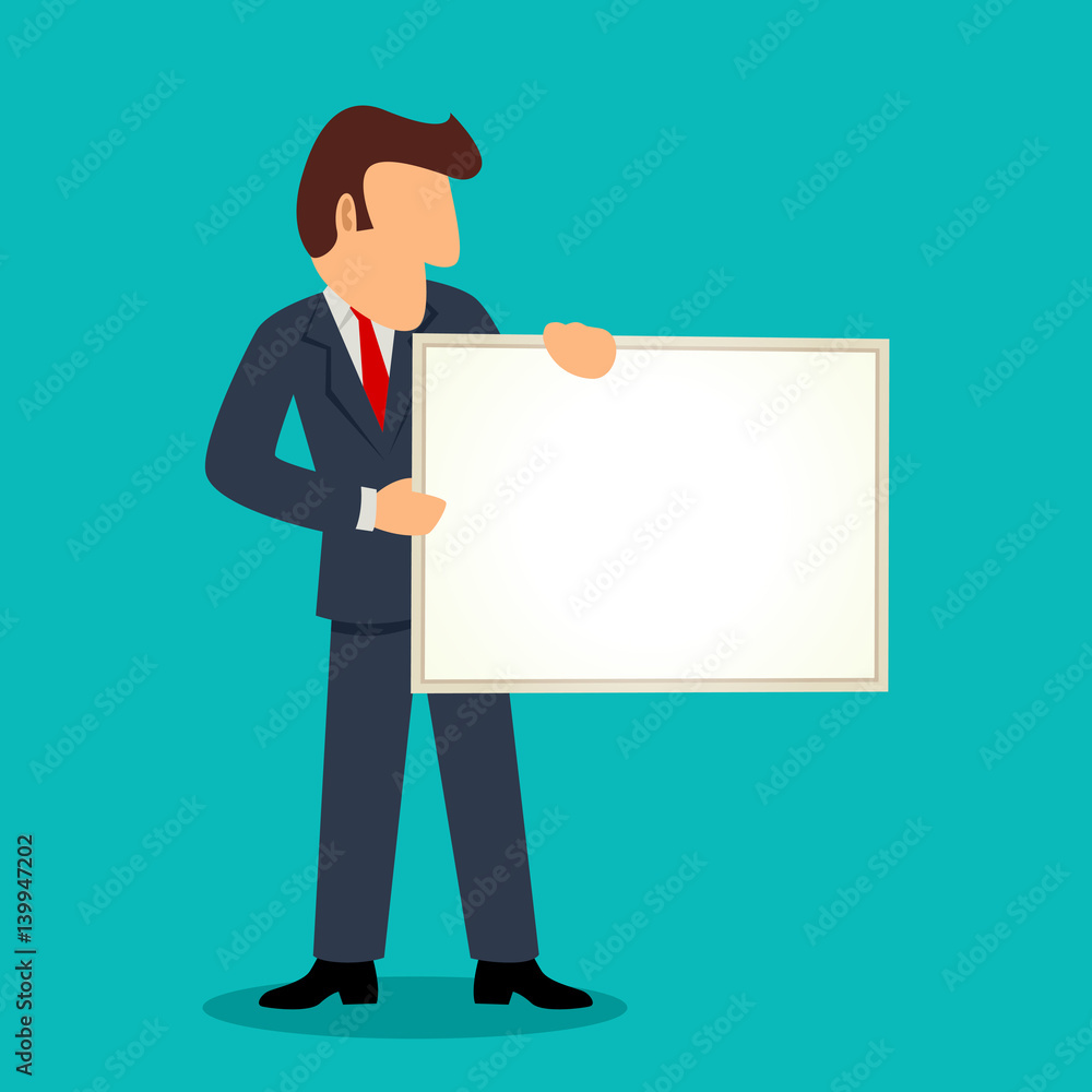 Businessman with presentation board