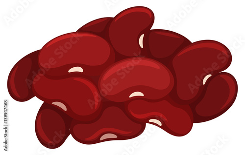 Red beans in one pile