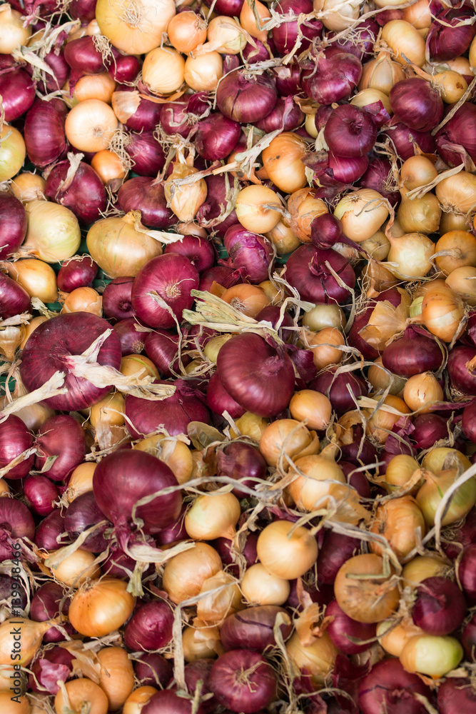 fresh juicy onions lie in a box fresh juicy onions lie in a box