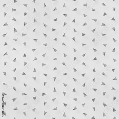 Scattered Geometric Shaded Shapes. Abstract Seamless Monochrome Pattern.