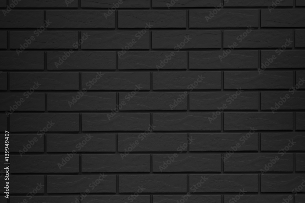 brick pattern black background - obrazy, fototapety, plakaty 