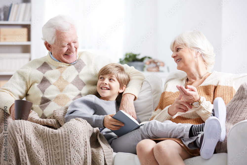 Boy, grandfather and grandmother Boy, grandfather and grandmother