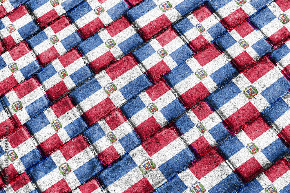 Domincan Repulbic Flag Urban Grunge Pattern Domincan Repulbic Flag Urban Grunge Pattern