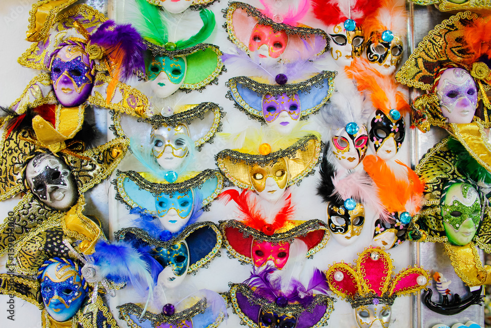 Traditional colored Venice Carnival Masks