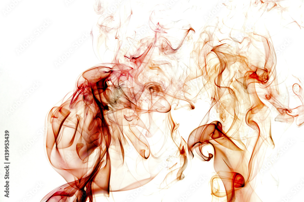 Fototapeta premium colored smoke composition photograph on white background