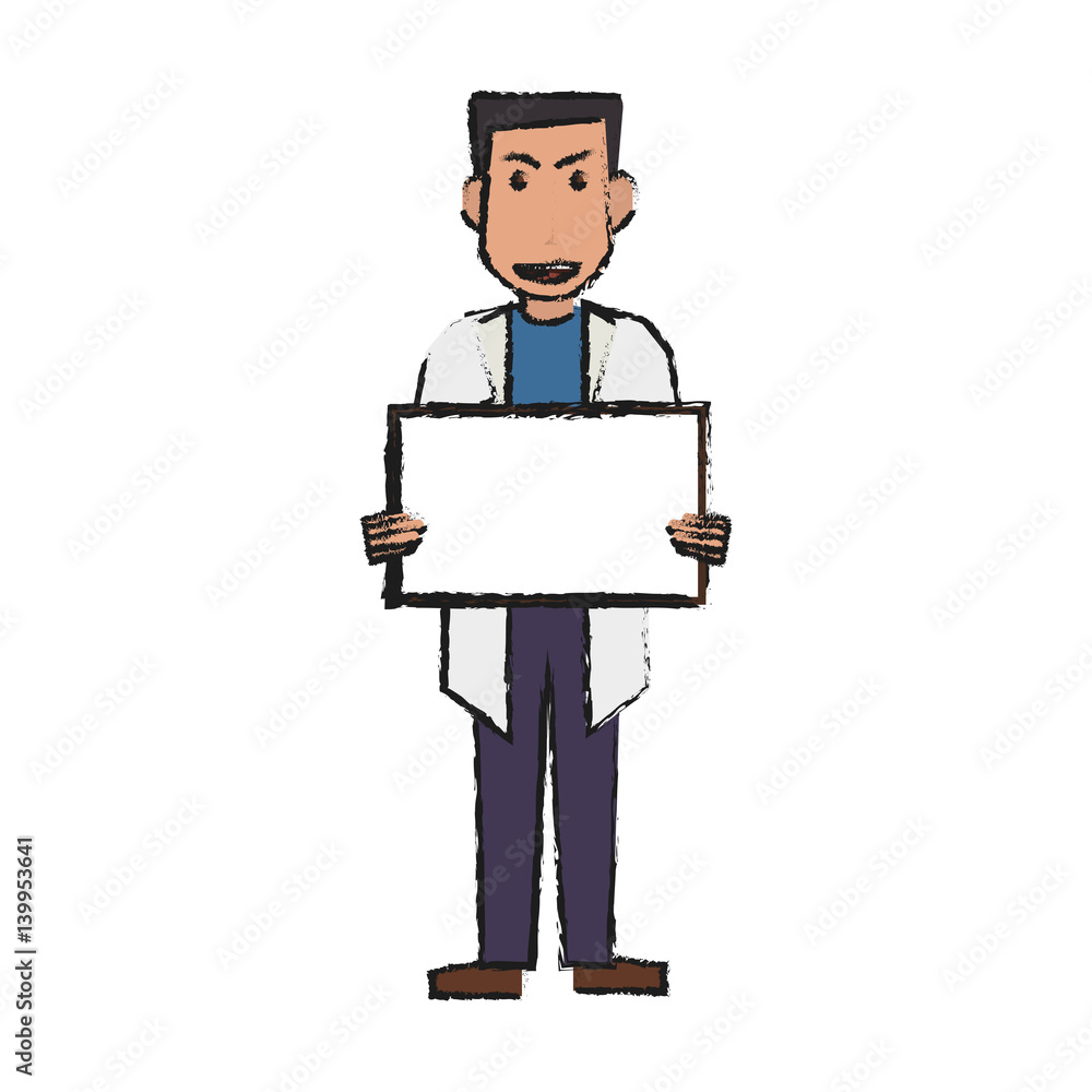 medical doctor man cartoon icon over white background. colorful design. vector illustration medical doctor man cartoon icon over white background. colorful design. vector illustration
