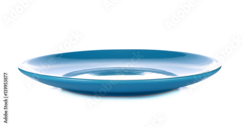 blue plate isolate on white background