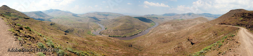 River bend of the Oranje River near the village of Makunyapane  Lesotho