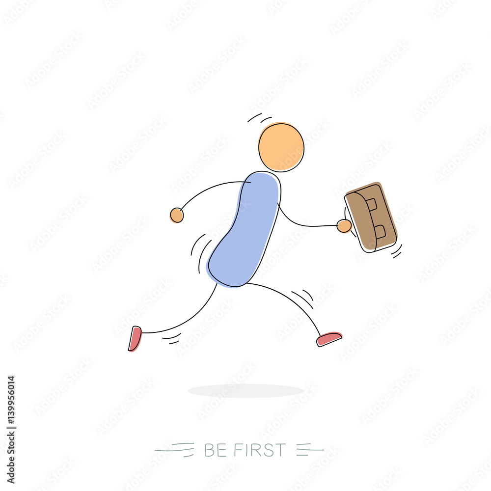 Be first - drawing running man Be first - drawing running man