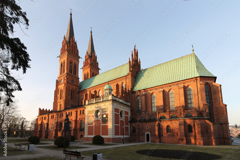 Obraz premium St. Mary Basilica Cathedral in Wloclawek, Poland