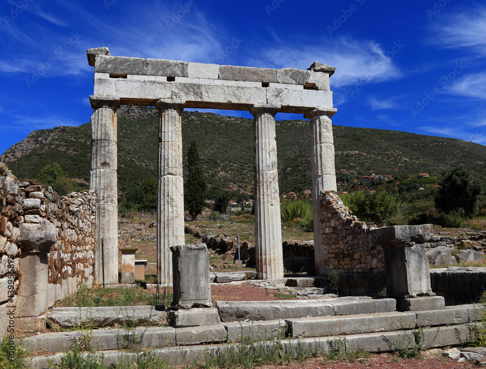 ruins in Ancient city of Messina, Messinia, Peloponnes, Greece