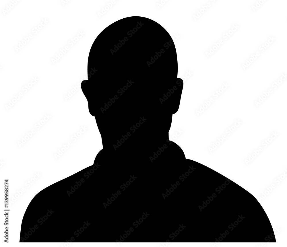 vector isolated silhouette portrait of a man