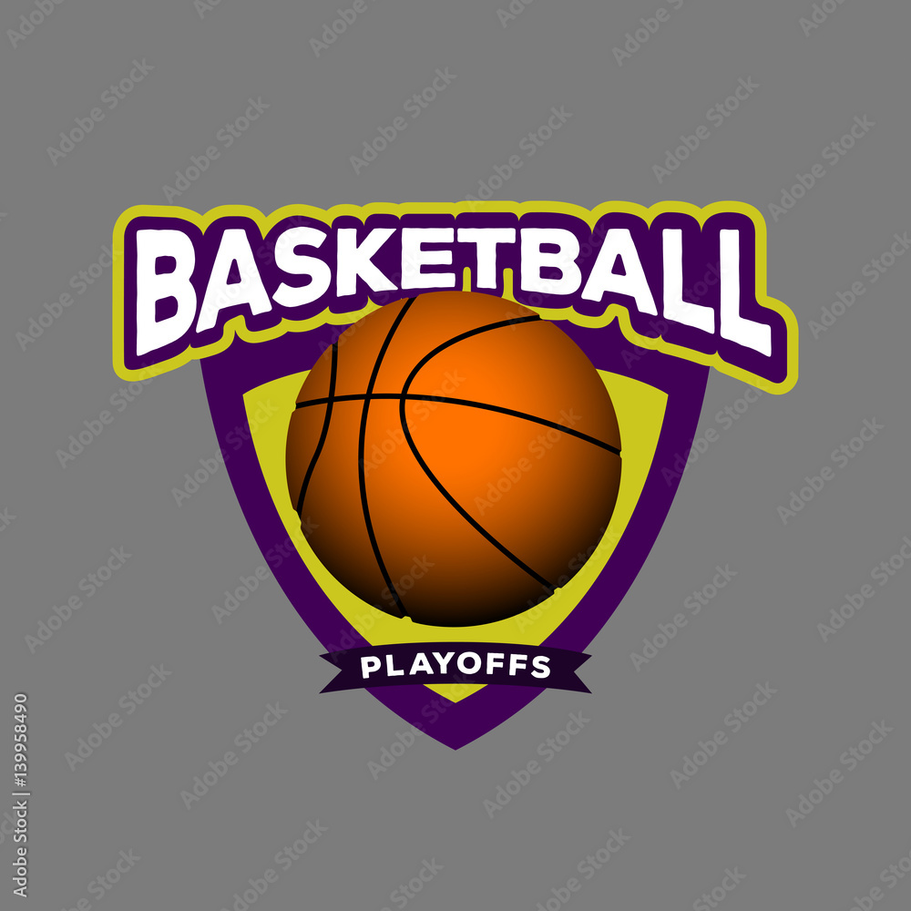 Isolated basketball emblem