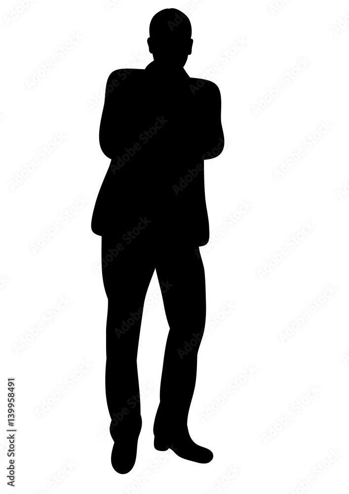 silhouette man standing, black