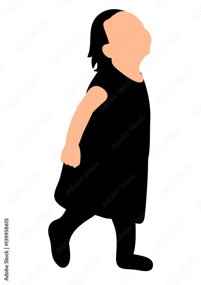 Vector, isolated silhouette child looking up Vector, isolated silhouette child looking up