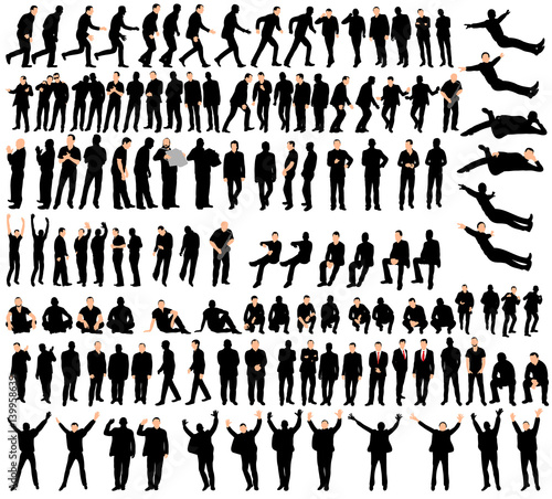 vector isolated silhouette of a man , collection
