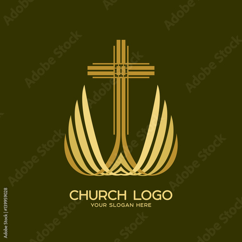 Church logo. The cross of the Lord and Savior Jesus Christ and wings