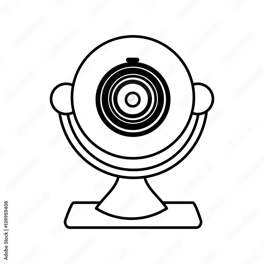 contour computer camera icon, vector illustraction design contour computer camera icon, vector illustraction design