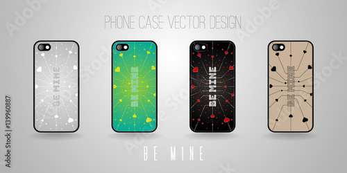 Phone case vector design. Theme - Valentine