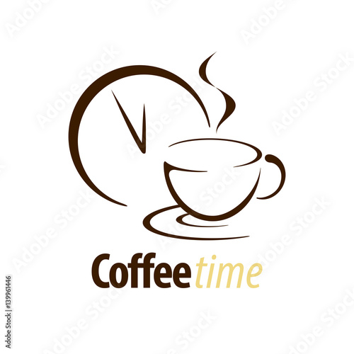 Coffee time vector logo illustration. Coffee time icon isolated on white background.