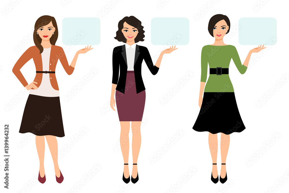 Naklejka premium Cartoon teacher woman presentation