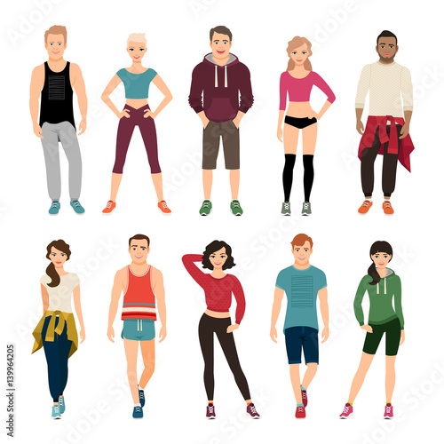 Yound people in sport outfits
