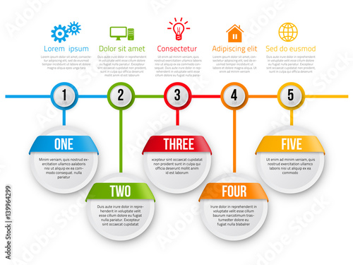 Infographics with steps or options