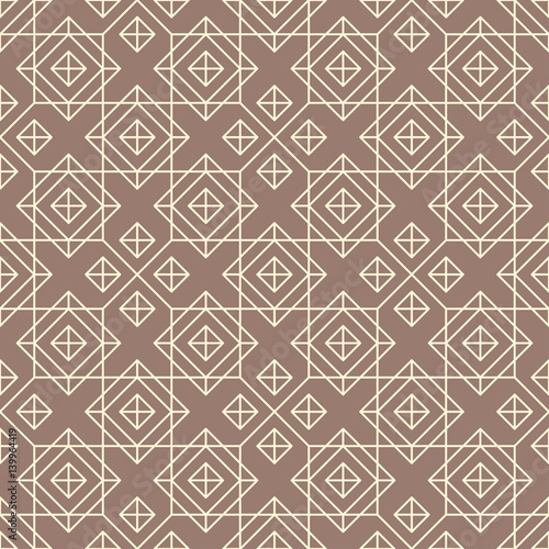 Geometric seamless pattern background. Simple graphic print. Vector repeating line texture. Modern rhombus swatch. Minimalistic shapes. Stylish monochrome trellis grid. Trendy hipster sacred geometry