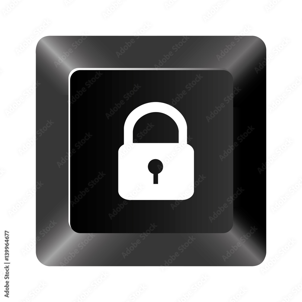 black button lock icon, vector illustraction design black button lock icon, vector illustraction design