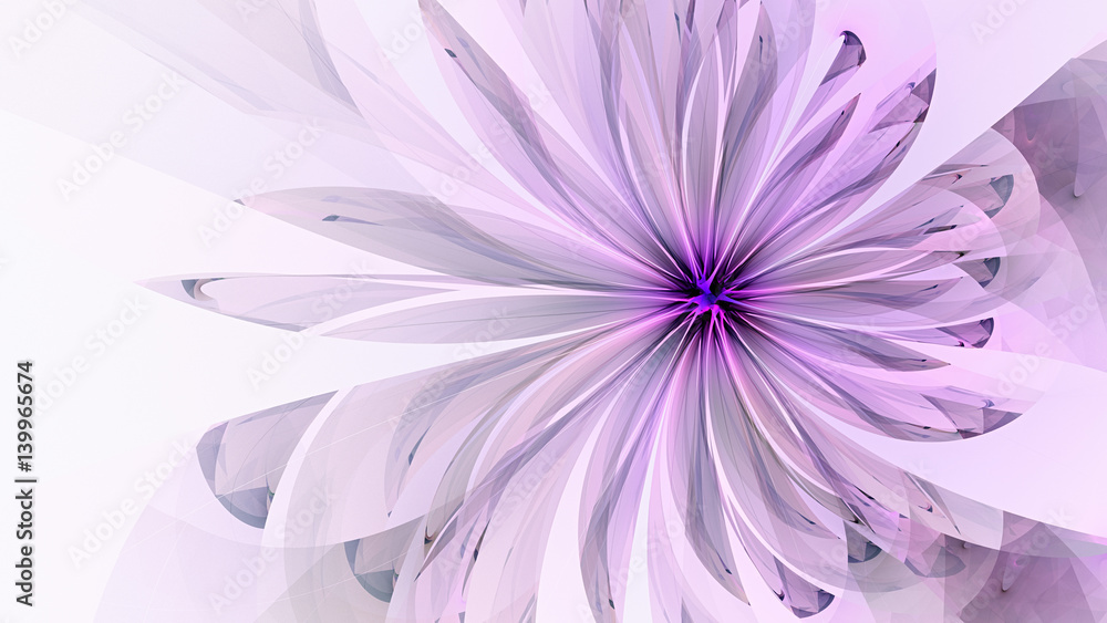 Obraz premium Spring Flower. Flora. 3D surreal illustration. Sacred geometry. Mysterious psychedelic relaxation pattern. Fractal abstract texture. Digital artwork graphic astrology magic