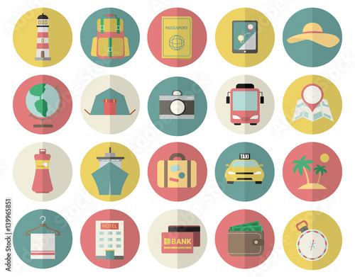 Travel icons. Vector ilustration