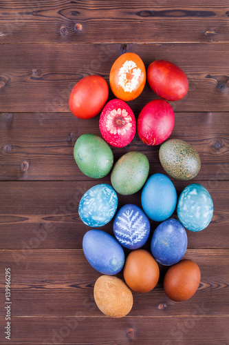 colorful natural dyed easter eggs