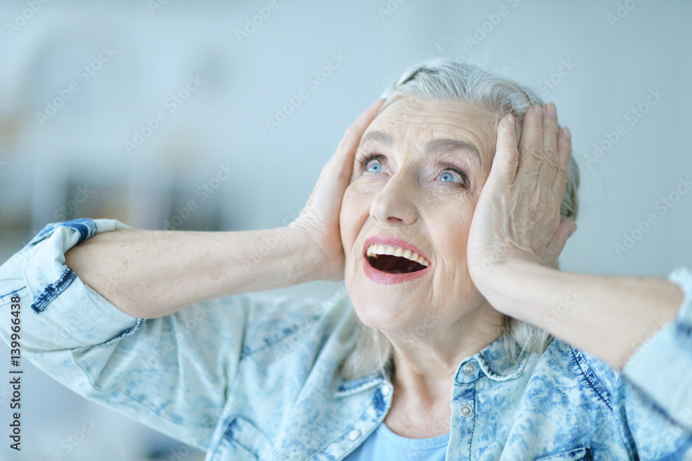 Beautiful happy elderly woman Beautiful happy elderly woman