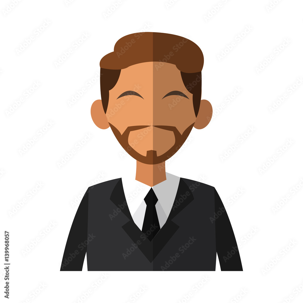 businessman  cartoon icon over white background. colorful design. vector illustration