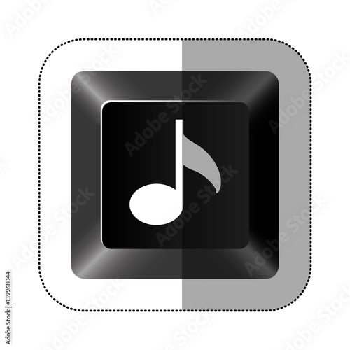 black button music icon, vector illustraction design
