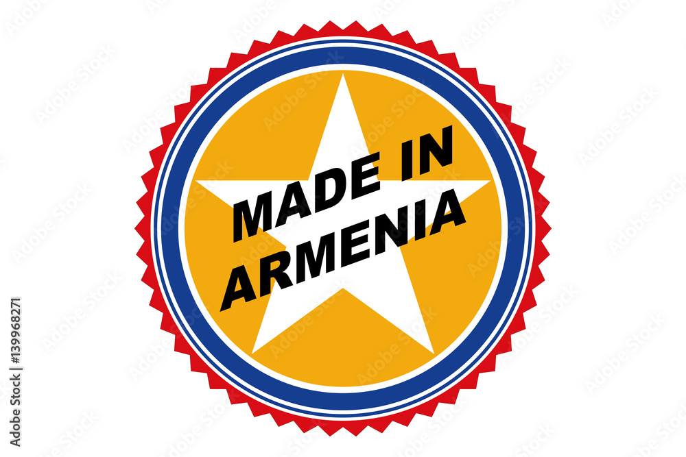 Obraz premium Made in Armenia round logo, vector